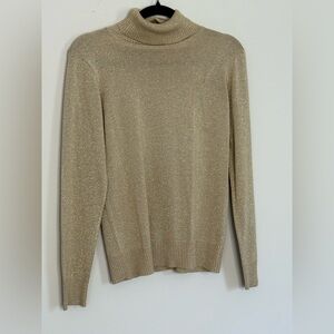 Joseph A Elegant Gold Turtleneck Sweater